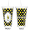 Bee & Polka Dots Double Wall Tumbler with Straw - Approval
