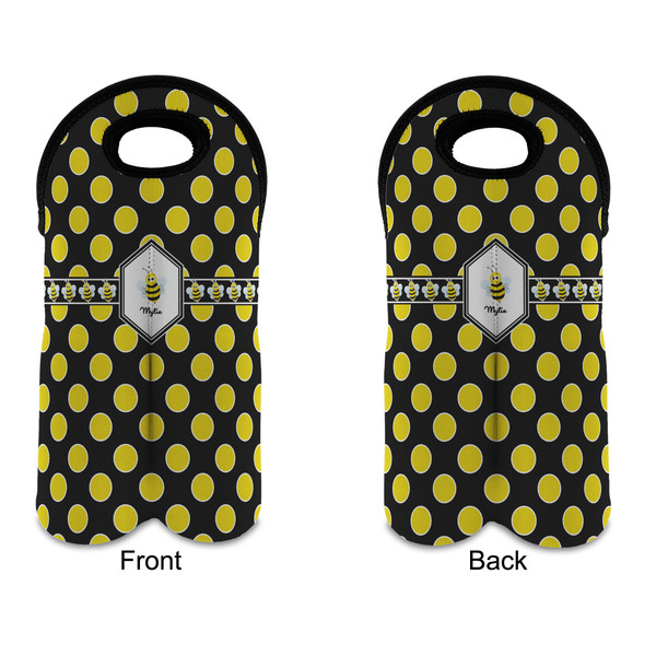 Bee & Polka Dots Double Wine Tote - APPROVAL (new)