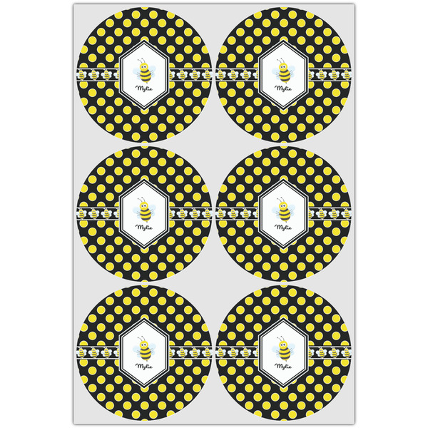 Bee & Polka Dots Drink Topper - Large - Set of 6