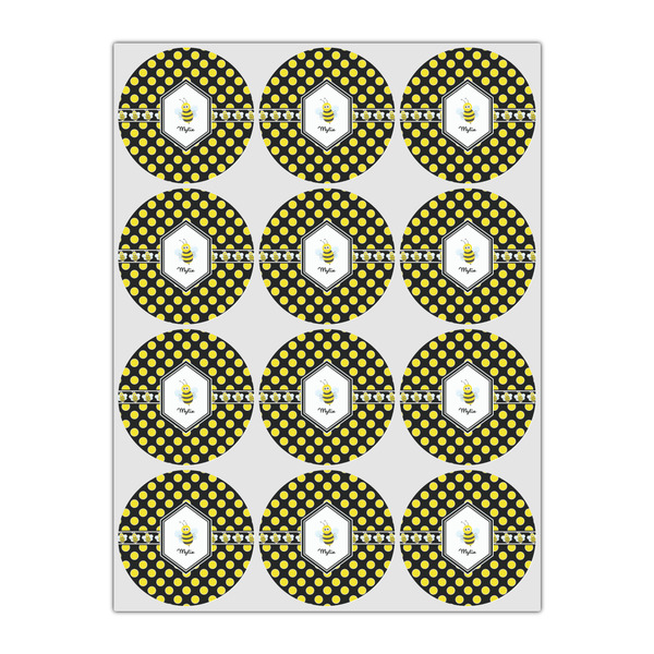 Bee & Polka Dots Drink Topper - Small - Set of 12