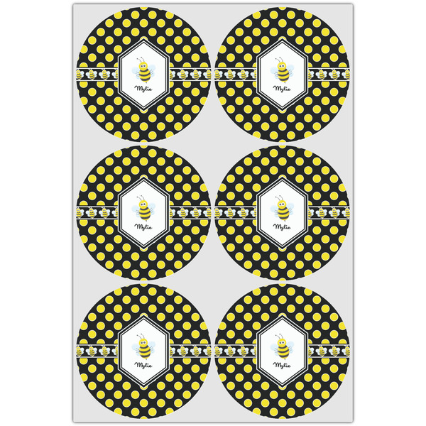 Bee & Polka Dots Drink Topper - XLarge - Set of 6