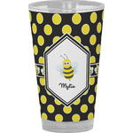 Bee & Polka Dots Pint Glass - Full Color (Personalized)