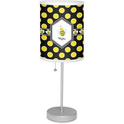 Bee & Polka Dots Lamp with Drum Shade (Personalized)