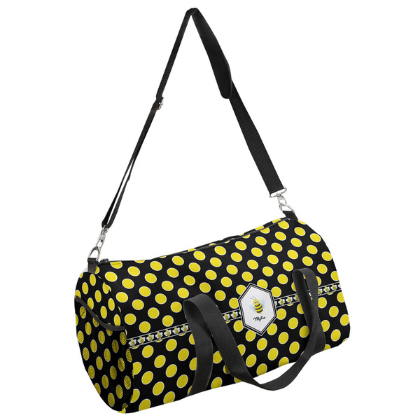 Custom Bee & Polka Dots Duffel Bag - Small (Personalized)