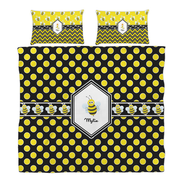Bee & Polka Dots Duvet Cover Set - King - Alt Approval