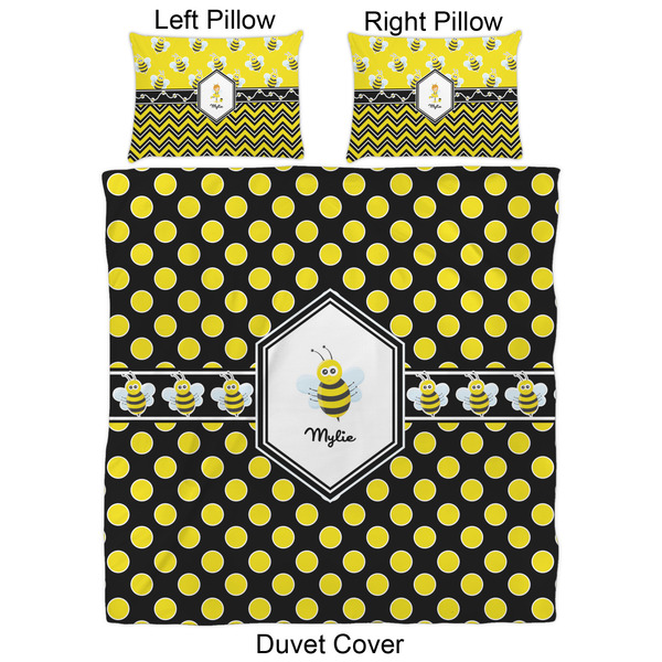 Bee & Polka Dots Duvet Cover Set - Queen - Approval