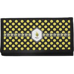 Bee & Polka Dots Canvas Checkbook Cover (Personalized)