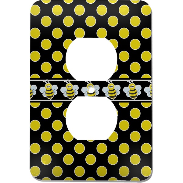 Custom Bee & Polka Dots Electric Outlet Plate