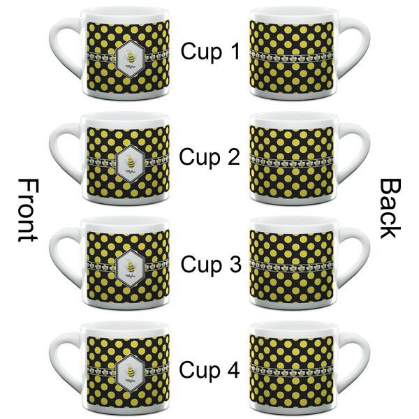 Bee & Polka Dots Espresso Cup - 6oz (Double Shot Set of 4) APPROVAL