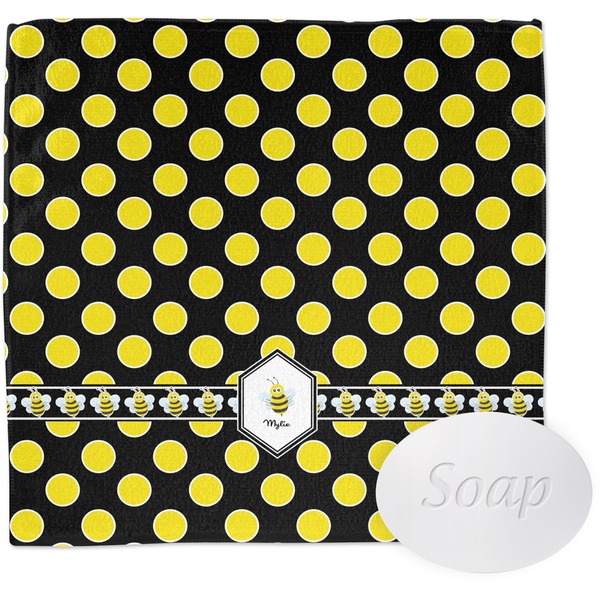 Custom Bee & Polka Dots Washcloth (Personalized)