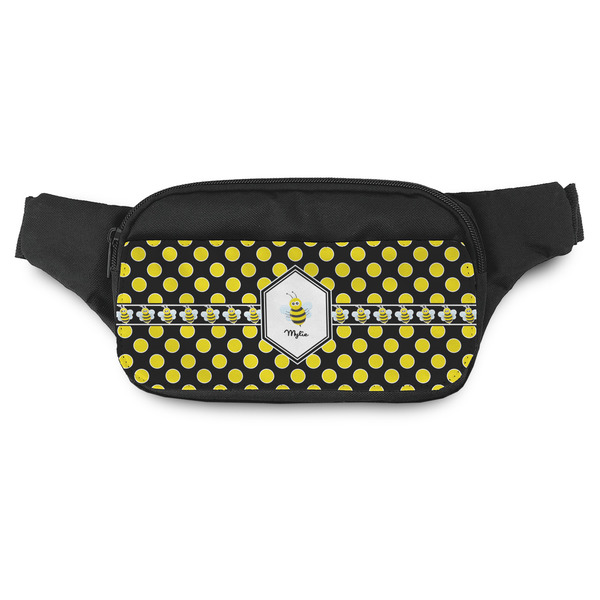 Custom Bee & Polka Dots Fanny Pack - Modern Style (Personalized)