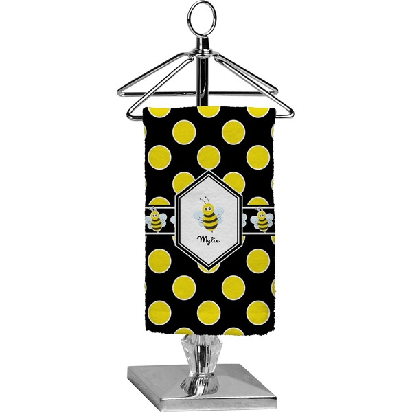 Custom Bee & Polka Dots Finger Tip Towel - Full Print (Personalized)