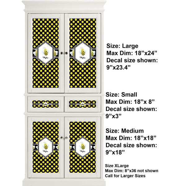 Bee & Polka Dots Full Cabinet (Show Sizes)