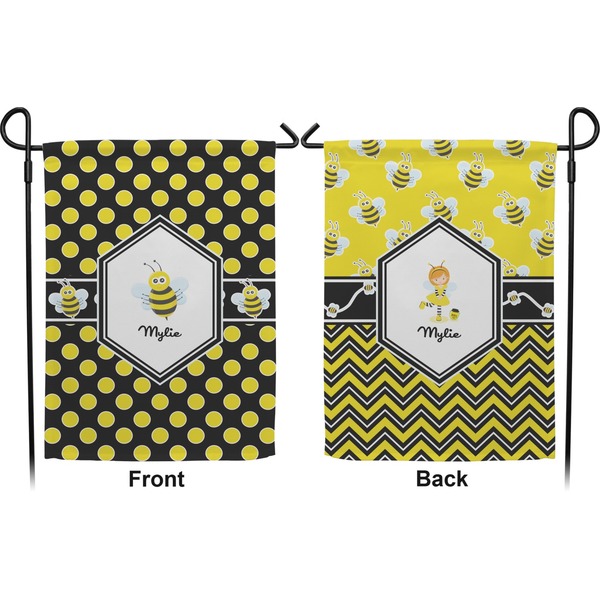 Bee & Polka Dots Garden Flag - Double Sided Front and Back
