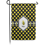 Bee & Polka Dots Small Garden Flag - Single Sided w/ Name or Text
