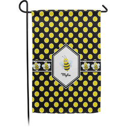 Bee & Polka Dots Garden Flag (Personalized)