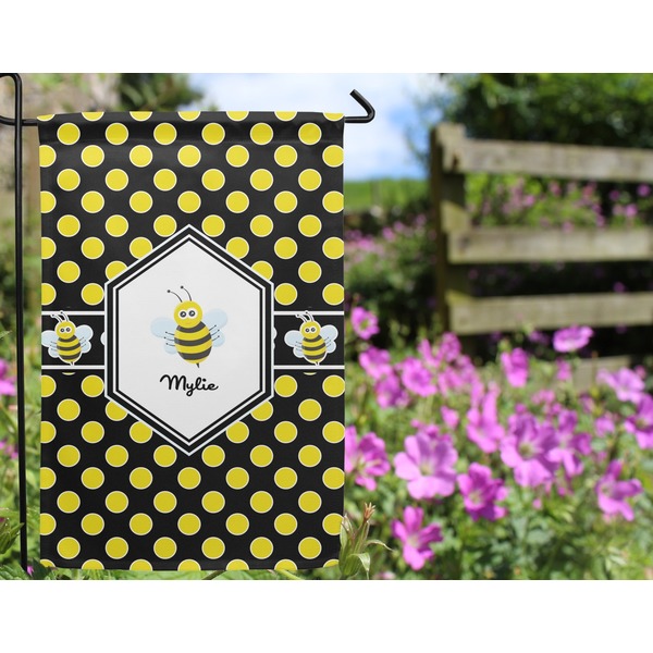 Bee & Polka Dots Garden Flag - Outside In Flowers