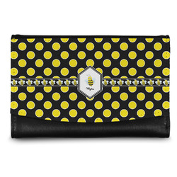 Bee & Polka Dots Genuine Leather Women's Wallet - Small (Personalized)