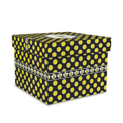 Bee & Polka Dots Gift Box with Lid - Canvas Wrapped - Medium (Personalized)
