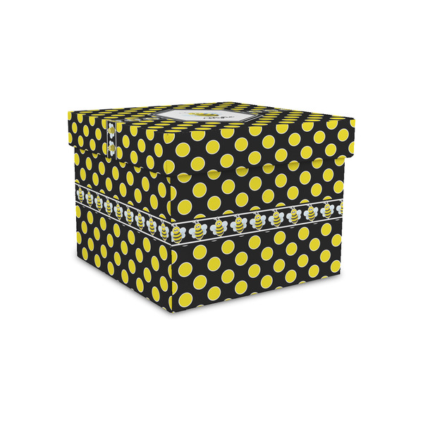 Bee & Polka Dots Gift Boxes with Lid - Canvas Wrapped - Small - Front/Main