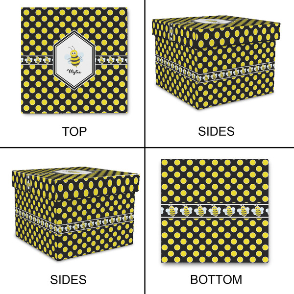 Bee & Polka Dots Gift Boxes with Lid - Canvas Wrapped - X-Large - Approval