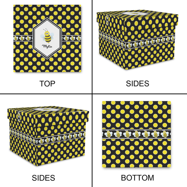Bee & Polka Dots Gift Boxes with Lid - Canvas Wrapped - XX-Large - Approval