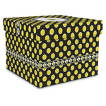 Bee & Polka Dots Gift Box with Lid - Canvas Wrapped - XX-Large (Personalized)