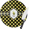 Bee & Polka Dots Glass Cutting Board (Personalized)