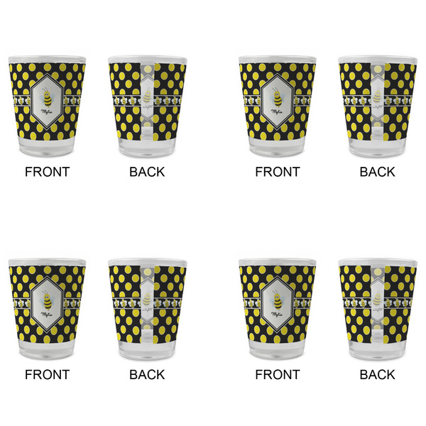 Bee & Polka Dots Glass Shot Glass - Standard - Set of 4 - APPROVAL