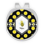 Bee & Polka Dots Golf Ball Marker - Hat Clip - Silver