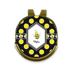 Bee & Polka Dots Golf Ball Marker - Hat Clip - Gold