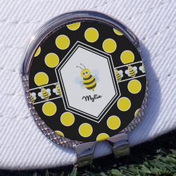 Bee & Polka Dots Golf Ball Marker - Hat Clip
