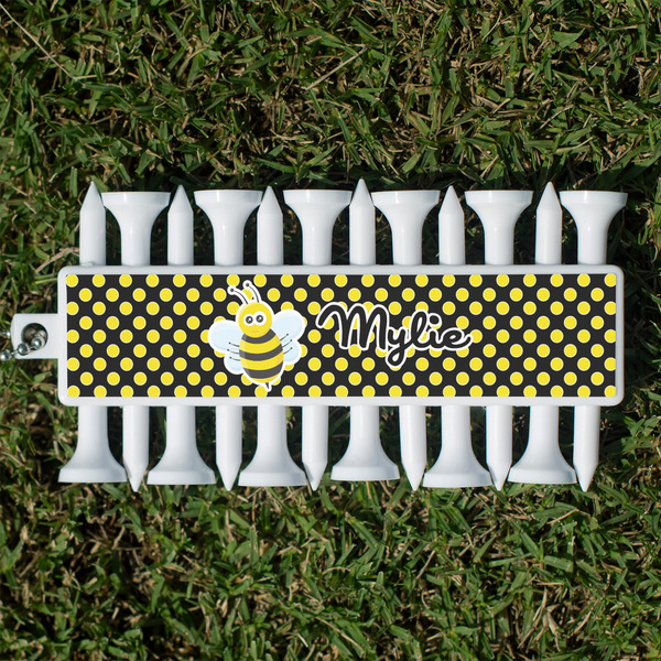 Custom Bee & Polka Dots Golf Tees & Ball Markers Set (Personalized)