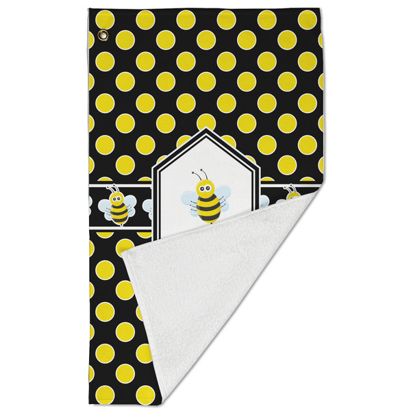 Bee & Polka Dots Golf Towel - Folded (Large)