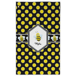 Bee & Polka Dots Golf Towel - Poly-Cotton Blend - Large w/ Name or Text