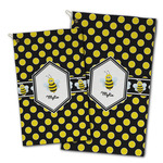 Bee & Polka Dots Golf Towel - Poly-Cotton Blend w/ Name or Text