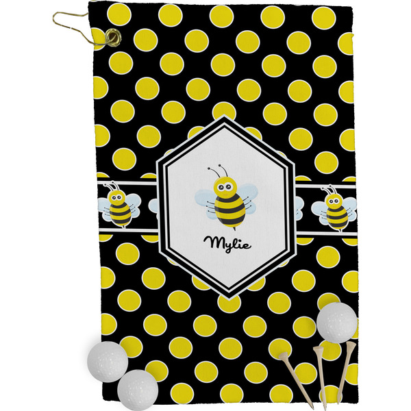 Bee & Polka Dots Golf Towel (Personalized)