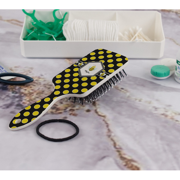 Bee & Polka Dots Hair Brush - In Bathroom