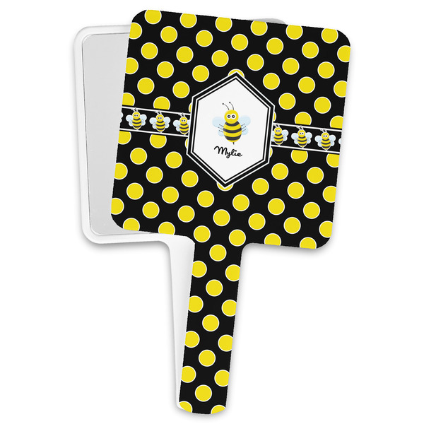 Custom Bee & Polka Dots Hand Mirror (Personalized)