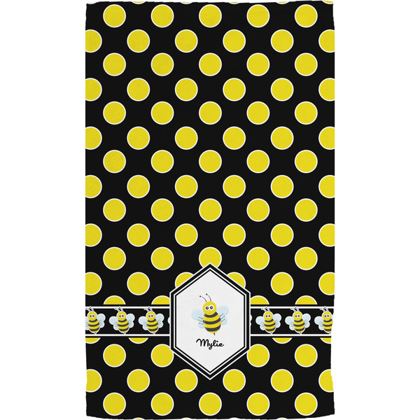 Bee & Polka Dots Hand Towel (Personalized)