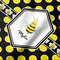 Bee & Polka Dots Hooded Baby Towel- Detail Close Up