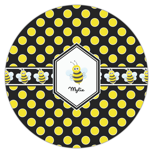 Bee & Polka Dots Icing Circle - Large - Single