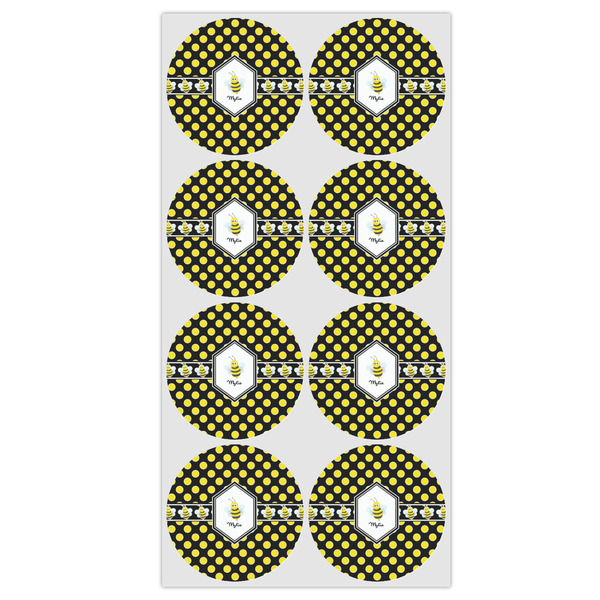 Bee & Polka Dots Icing Circle - Medium - Set of 8