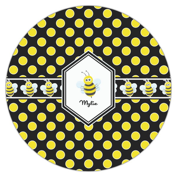 Bee & Polka Dots Icing Circle - Medium - Single