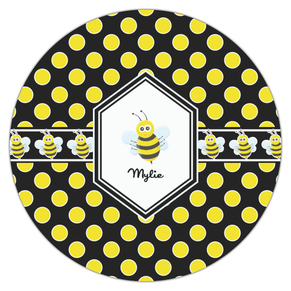 Bee & Polka Dots Icing Circle - Small - Single