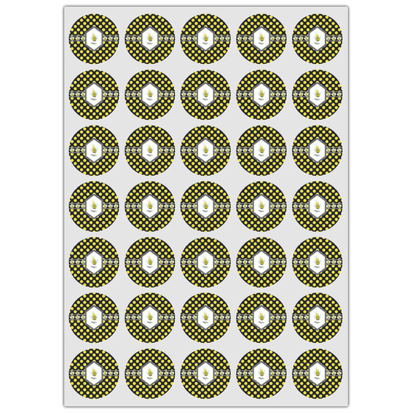 Bee & Polka Dots Icing Circle - XSmall - Set of 35