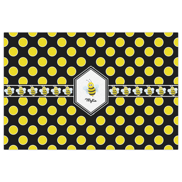 Bee & Polka Dots Indoor / Outdoor Rug - 2'x3' - Front Flat