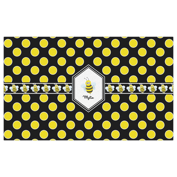 Bee & Polka Dots Indoor / Outdoor Rug - 3'x5' - Front Flat