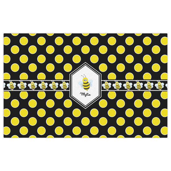 Bee & Polka Dots Indoor / Outdoor Rug - 5'x8' - Front Flat