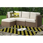 Bee & Polka Dots Indoor / Outdoor Rug - Custom Size w/ Name or Text